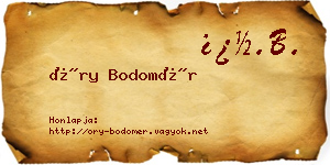Őry Bodomér névjegykártya